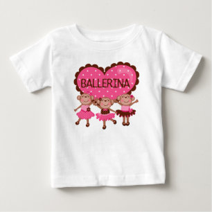 Monkey Ballet Flickig klänning för bebisar utan är Tee Shirt