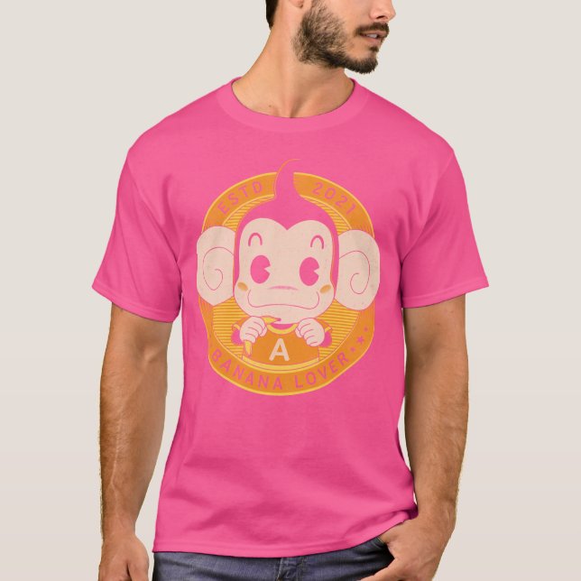 Monkey Banana Älskare T Shirt (Framsida)