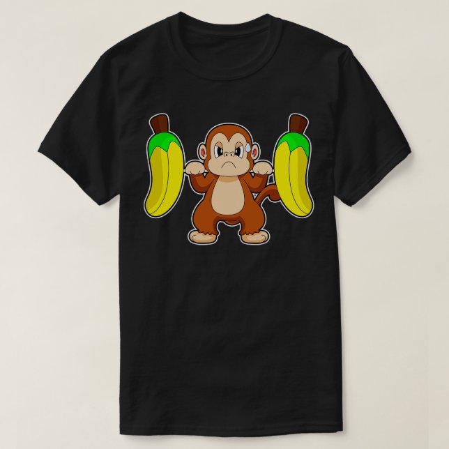 Monkey Banana Bodybuilding Dumbbell T Shirt (Design framsida)