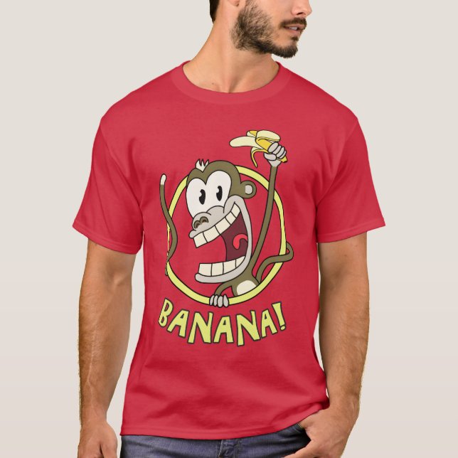 Monkey Banana funny T Shirt (Framsida)