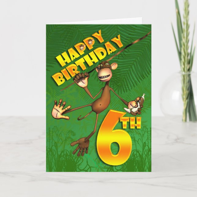 Monkey Banana, lycklig 6e Kort (Framsida)
