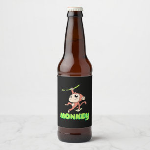 Monkey Banana Ölflaska Etikett