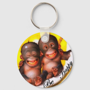 Monkey BE Lycklig Nyckelring