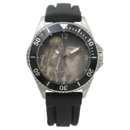 Monkey before a Skeleton (av Gabriel von Max) Armbandsur