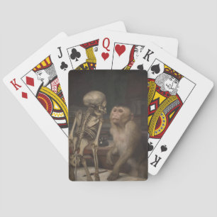 Monkey before a Skeleton (av Gabriel von Max) Casinokort