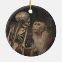 Monkey before a Skeleton (av Gabriel von Max)