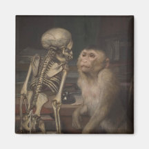 Monkey before a Skeleton (av Gabriel von Max)