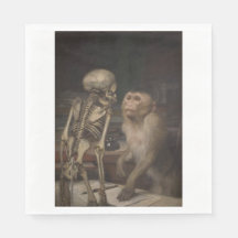 Monkey before a Skeleton (av Gabriel von Max)