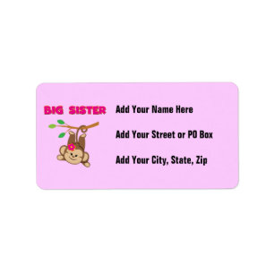 Monkey Big Sister Adressetikett