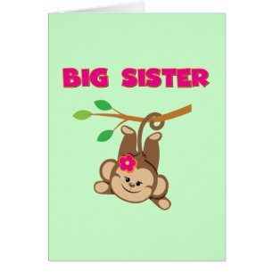 Monkey Big Sister Hälsningskort