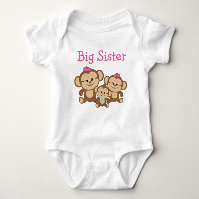 Monkey Big Sister T Shirt (Framsida)