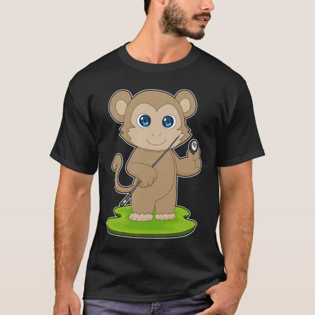 Monkey Biljard Kö Sport T Shirt (Framsida)