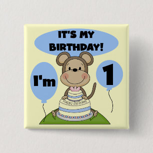 Monkey Birthday Boy 1 Knapp