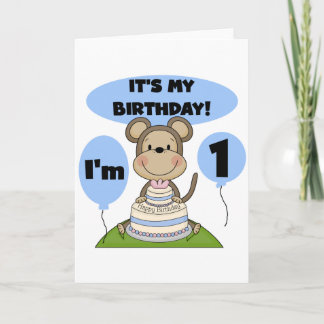 Monkey Birthday Boy 1 Kort