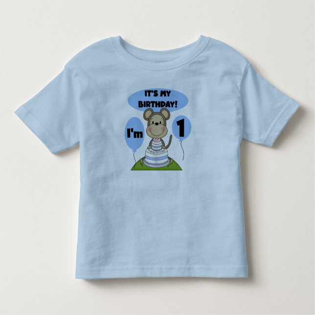Monkey Birthday Boy 1 T-shirt (Framsida)