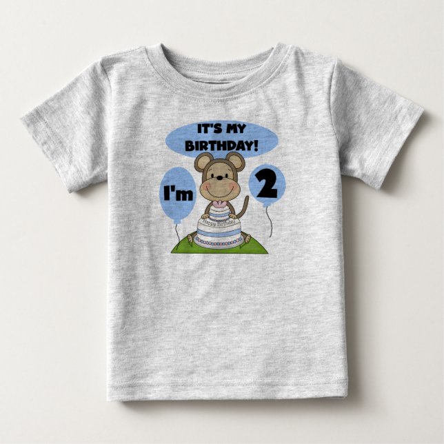Monkey Birthday Boy 2nd Tshirts och Gifts (Framsida)