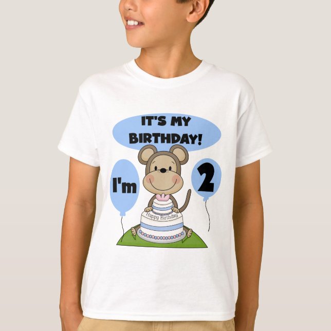 Monkey Birthday Boy 2nd Tshirts och Gifts (Framsida)