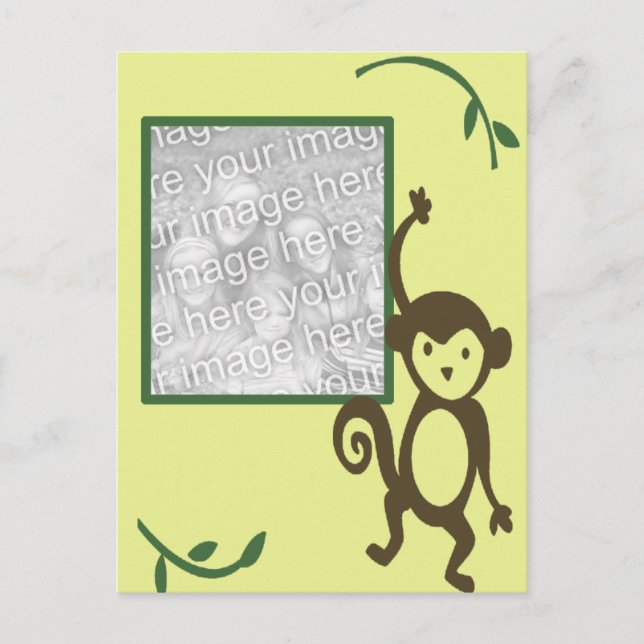 MOnkey Birthday-foto ram Vykort (Framsida)