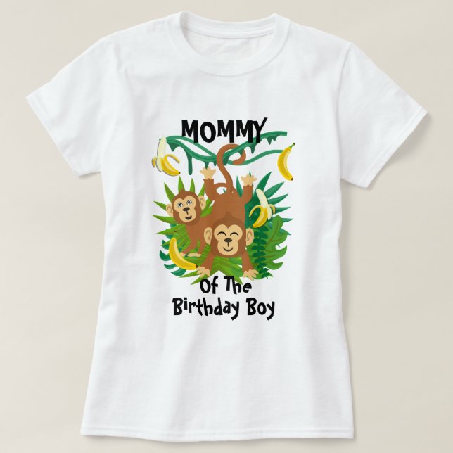 Monkey Birthday Shirt Mamma Monkey Birthday T Shirt (Design framsida)