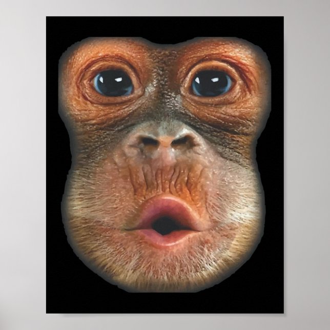 Monkey Blowing Stomach Face  Poster (Framsidan)