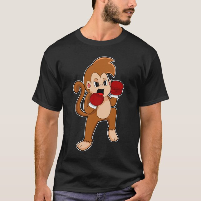 Monkey Boxer Boxing handskar Boxing T Shirt (Framsida)