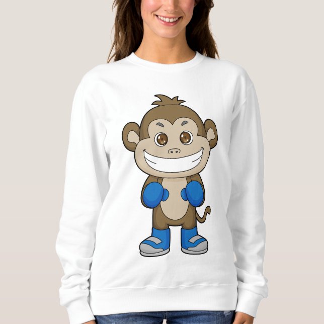 Monkey Boxing Boxer Boxing handskar T Shirt (Framsida)