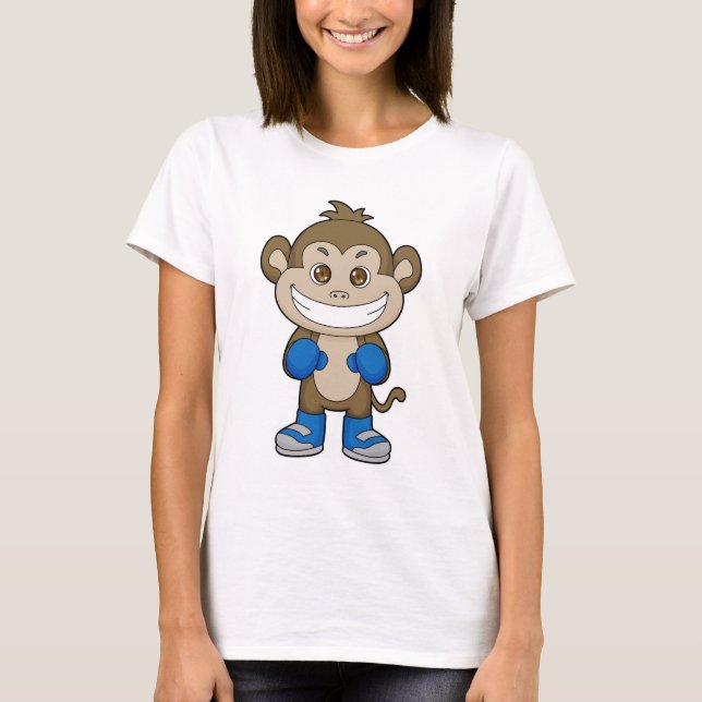 Monkey Boxing Boxer Boxing handskar T Shirt (Framsida)