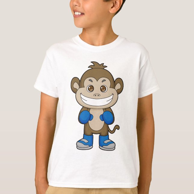 Monkey Boxing Boxer Boxing handskar T Shirt (Framsida)