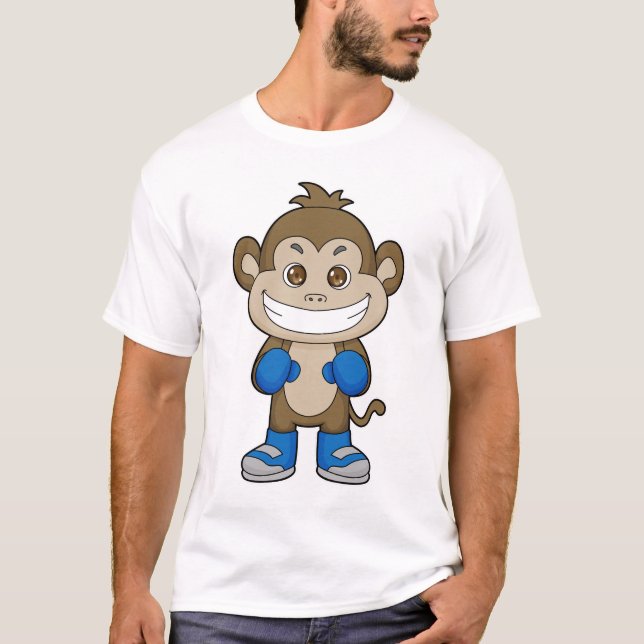 Monkey Boxing Boxer Boxing handskar T Shirt (Framsida)