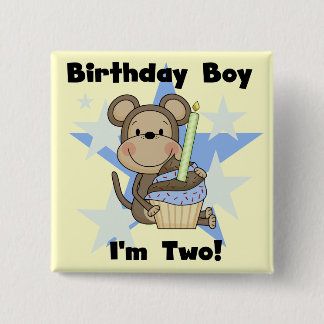 Monkey Boy 2 and Birthday Tshirts och Gifts Knapp