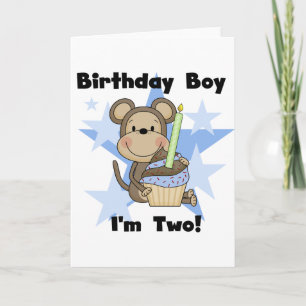 Monkey Boy 2 and Birthday Tshirts och Gifts Kort