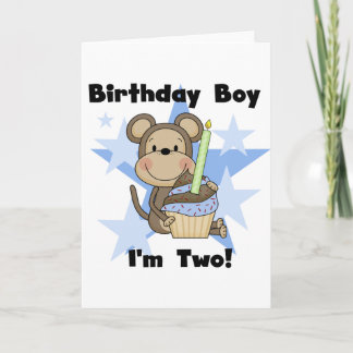 Monkey Boy 2 and Birthday Tshirts och Gifts Kort
