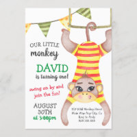 Monkey Boy First Birthday Vild One Circus Monkey