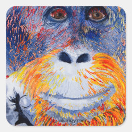 Monkey Boy Fyrkantigt Klistermärke