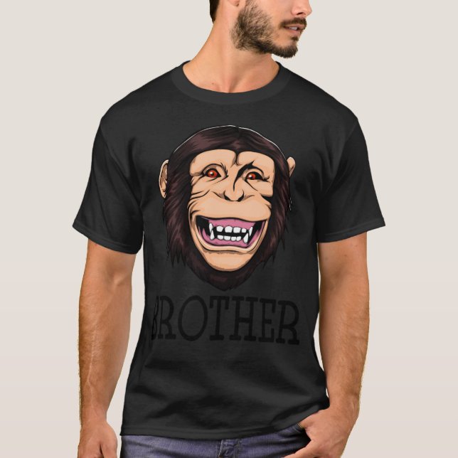 Monkey Brother Chimpanzee (6) T Shirt (Framsida)