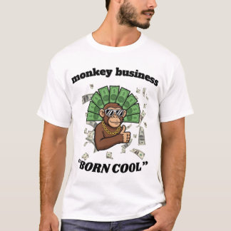 Monkey Business – Born Cool Chimpanzee Street Art  T Shirt