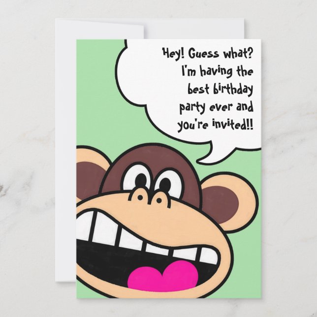 Monkey Business Födelsedagsfest inbjudan (Framsida)