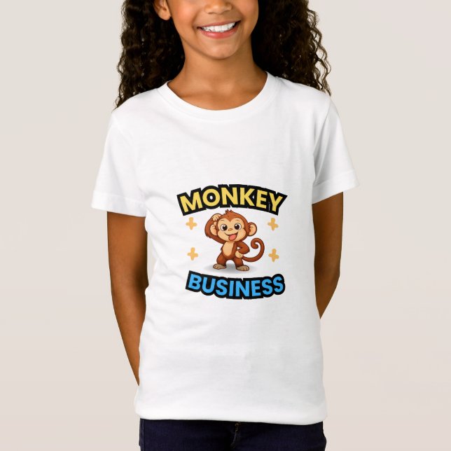 Monkey Business Funny  T Shirt (Framsida)