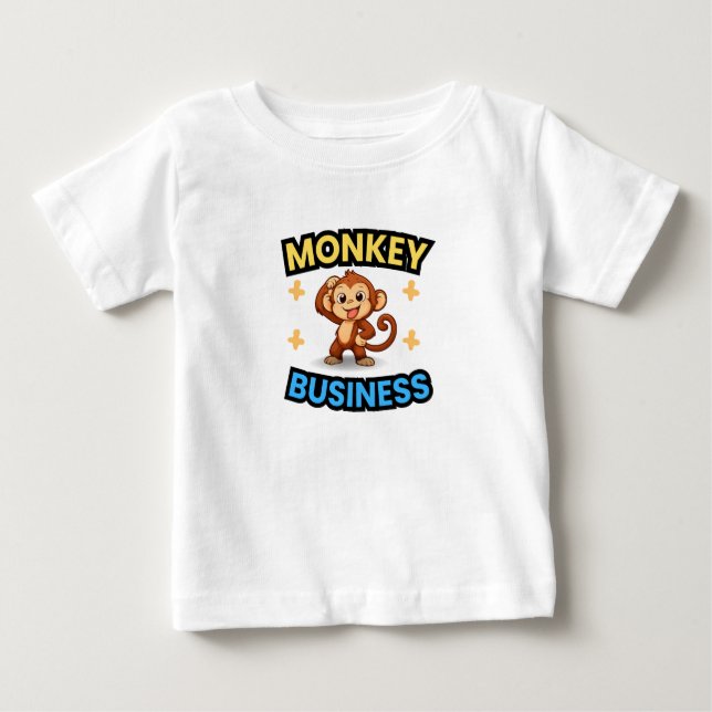 Monkey Business Funny  T Shirt (Framsida)