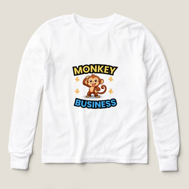Monkey Business Funny  T Shirt (Design framsida)