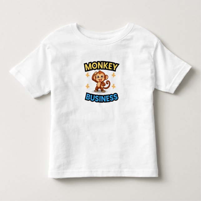 Monkey Business Funny  T Shirt (Framsida)