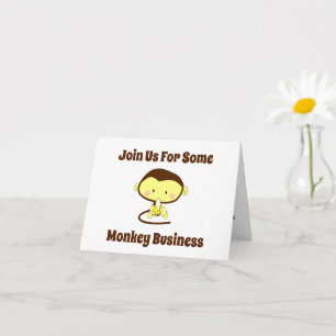 Monkey Business Funny Tecknad-design Kort
