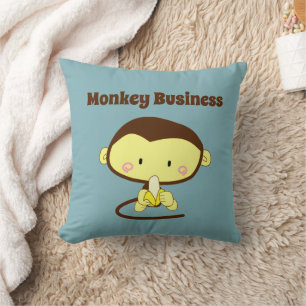 Monkey Business Funny Tecknad-design Kudde