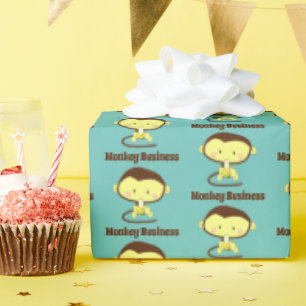Monkey Business Funny Tecknad-design Presentpapper