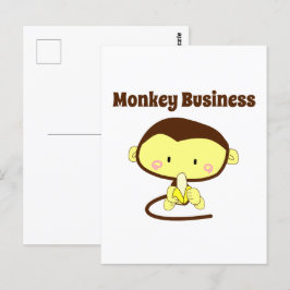 Monkey Business Funny Tecknad-design Vykort