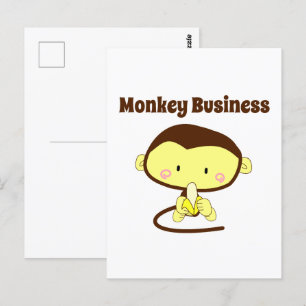 Monkey Business Funny Tecknad-design Vykort