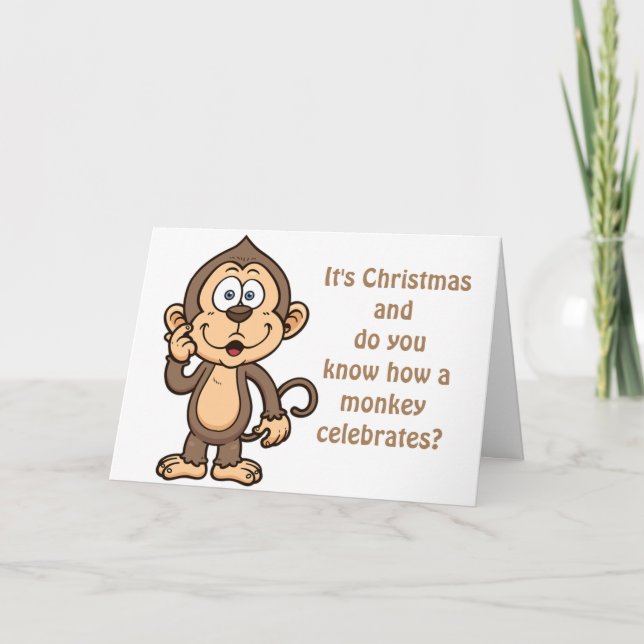 MONKEY BUSINESS-ME/DU OCH MISTLETOE CHRISTMAS HELGKORT (Framsida)