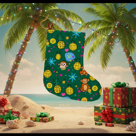 Monkey Business Pattern Stor Julstrumpa