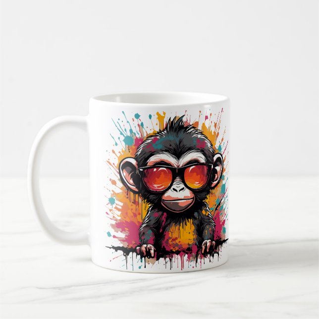 Monkey Businnes - Affe tasse design Kaffemugg (Vänster)