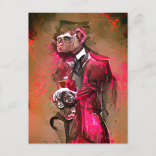 Monkey Butler Vykort
